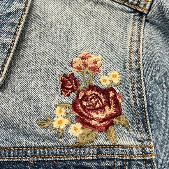 Driftwood Mesa Rosa Stretch Denim Jacket Embroidered Size XS - Picture 7 of 14